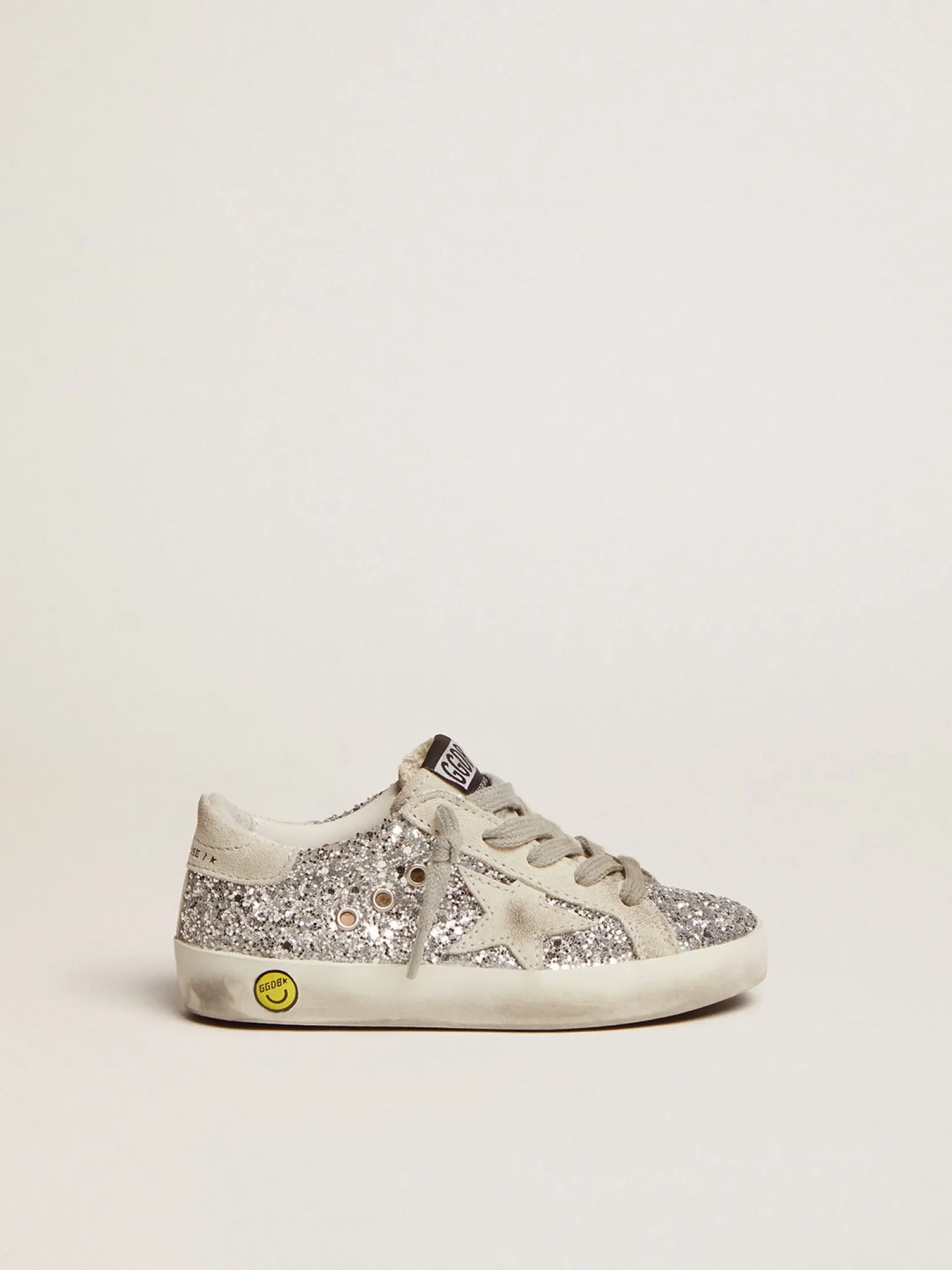 Best Tênis Super-Star Junior com glitter prateado e detalhes de suede Meninas pequenas (1-3 anos)