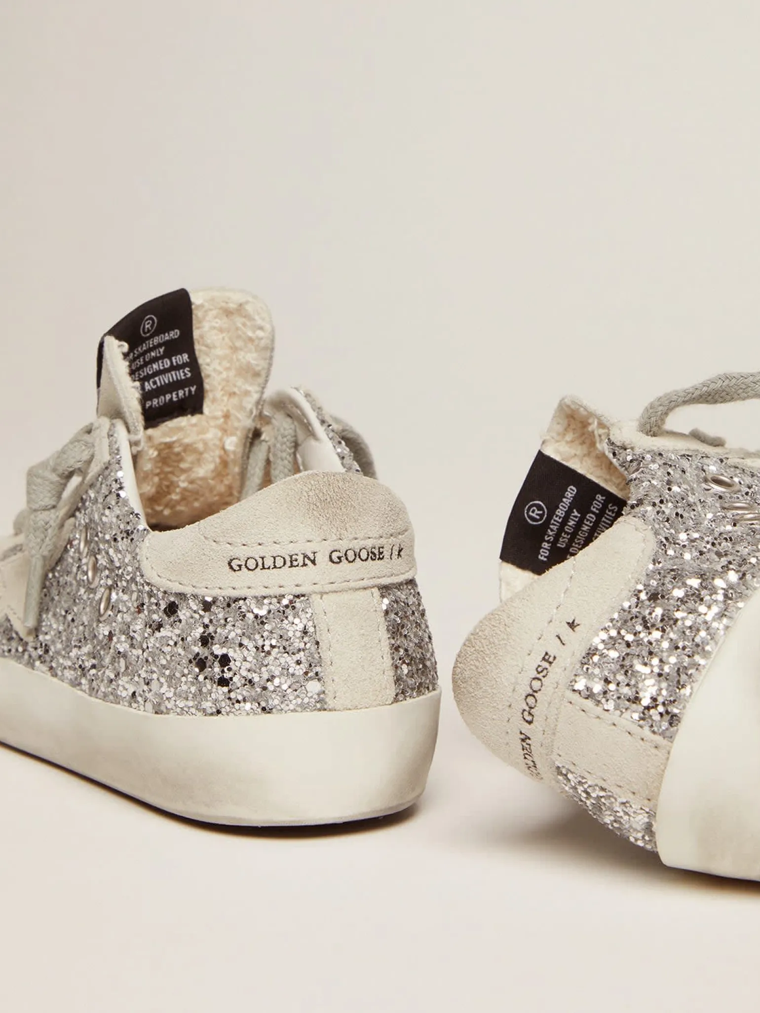 Best Tênis Super-Star Junior com glitter prateado e detalhes de suede Meninas pequenas (1-3 anos)
