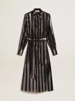 Fashion Vestido chemise preto com aplicações metálicas MULHER Vestidos e macacões