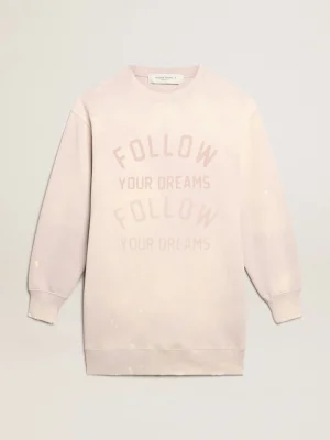 Discount Vestido de moletom rosa pálido com tratamento desgastado MULHER Vestidos e macacões