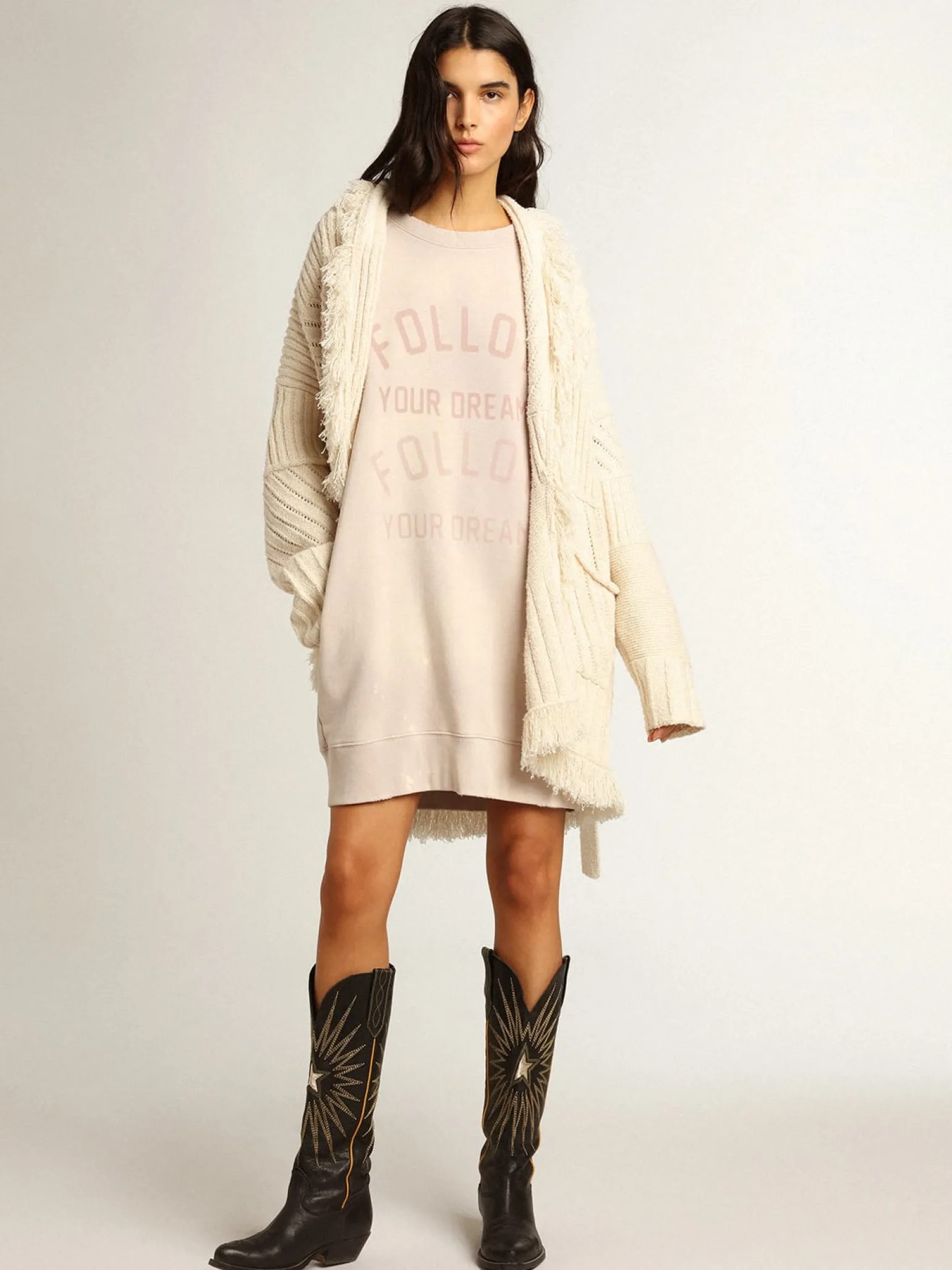 Discount Vestido de moletom rosa pálido com tratamento desgastado MULHER Vestidos e macacões