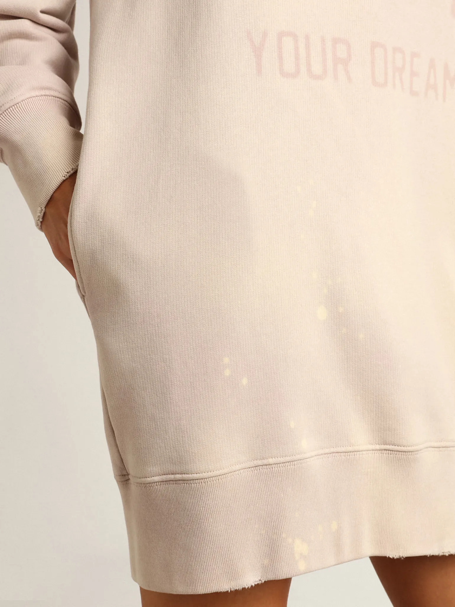 Discount Vestido de moletom rosa pálido com tratamento desgastado MULHER Vestidos e macacões