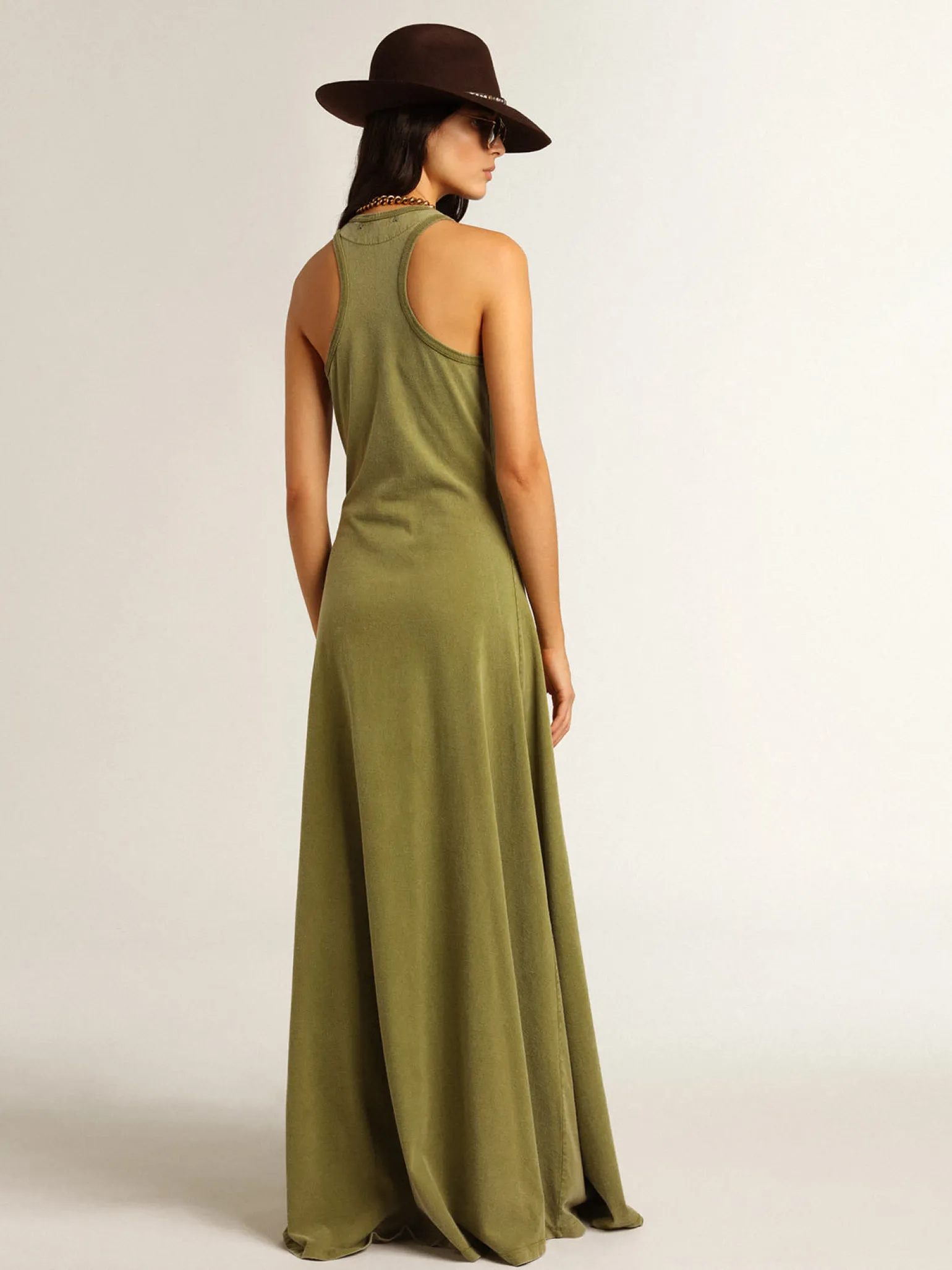 Cheap Vestido regata cor de pesto MULHER Vestidos e macacões