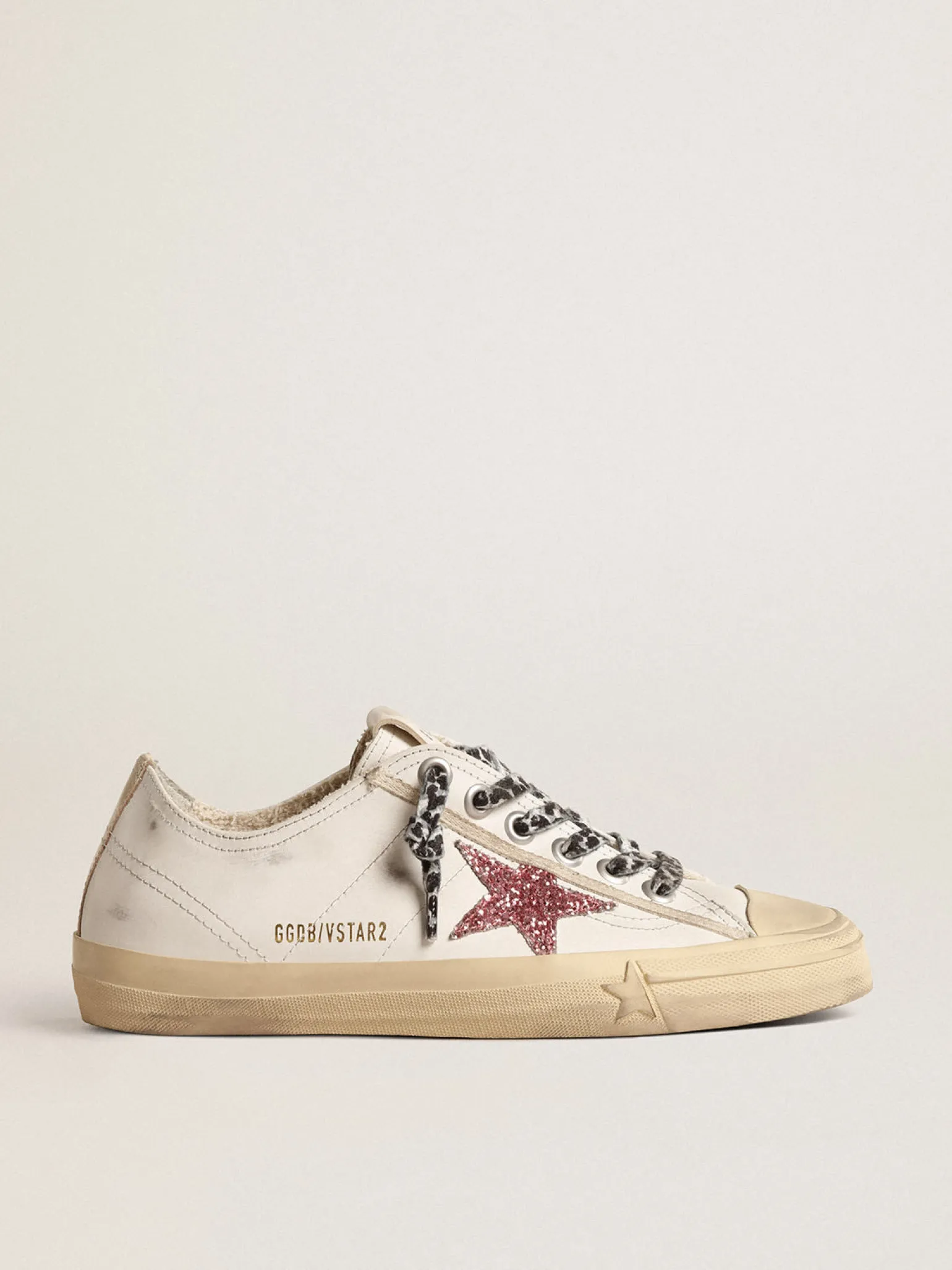Online V-Star com estrela de glitter rosa e talão de couro metálico MULHER Beachwear | V-Star