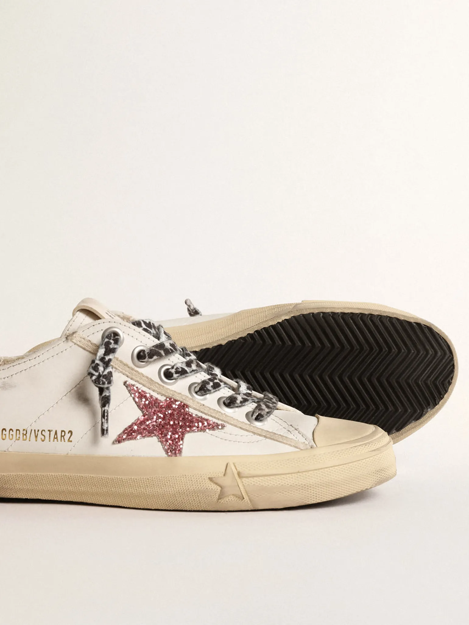 Online V-Star com estrela de glitter rosa e talão de couro metálico MULHER Beachwear | V-Star