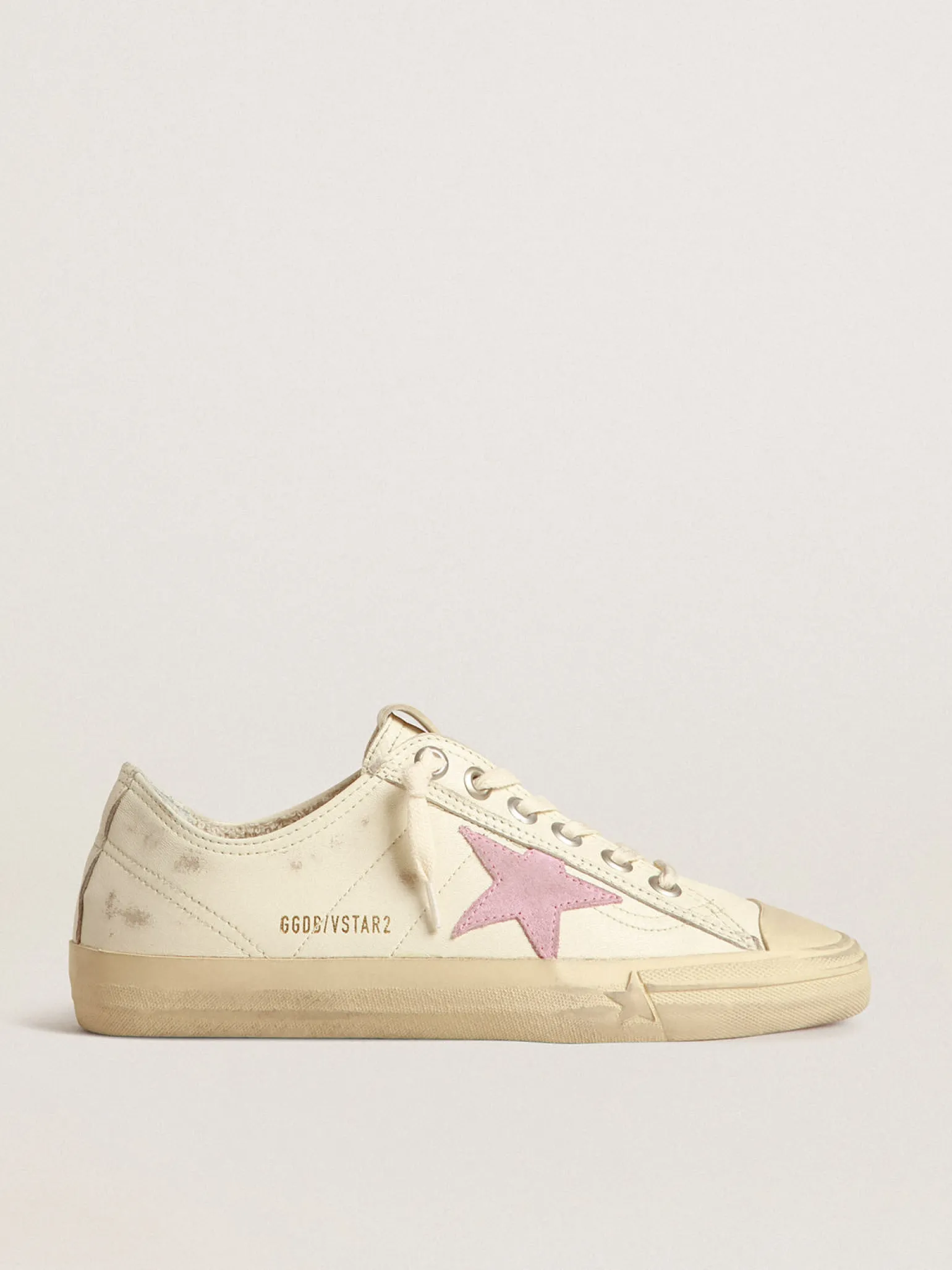 Flash Sale V-Star de napa bege com estrela de suede cor rosa antigo MULHER V-Star