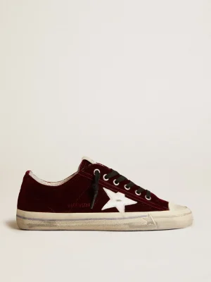 Discount V-Star Feminino LTD de veludo bordô com estrela de couro branco MULHER V-Star