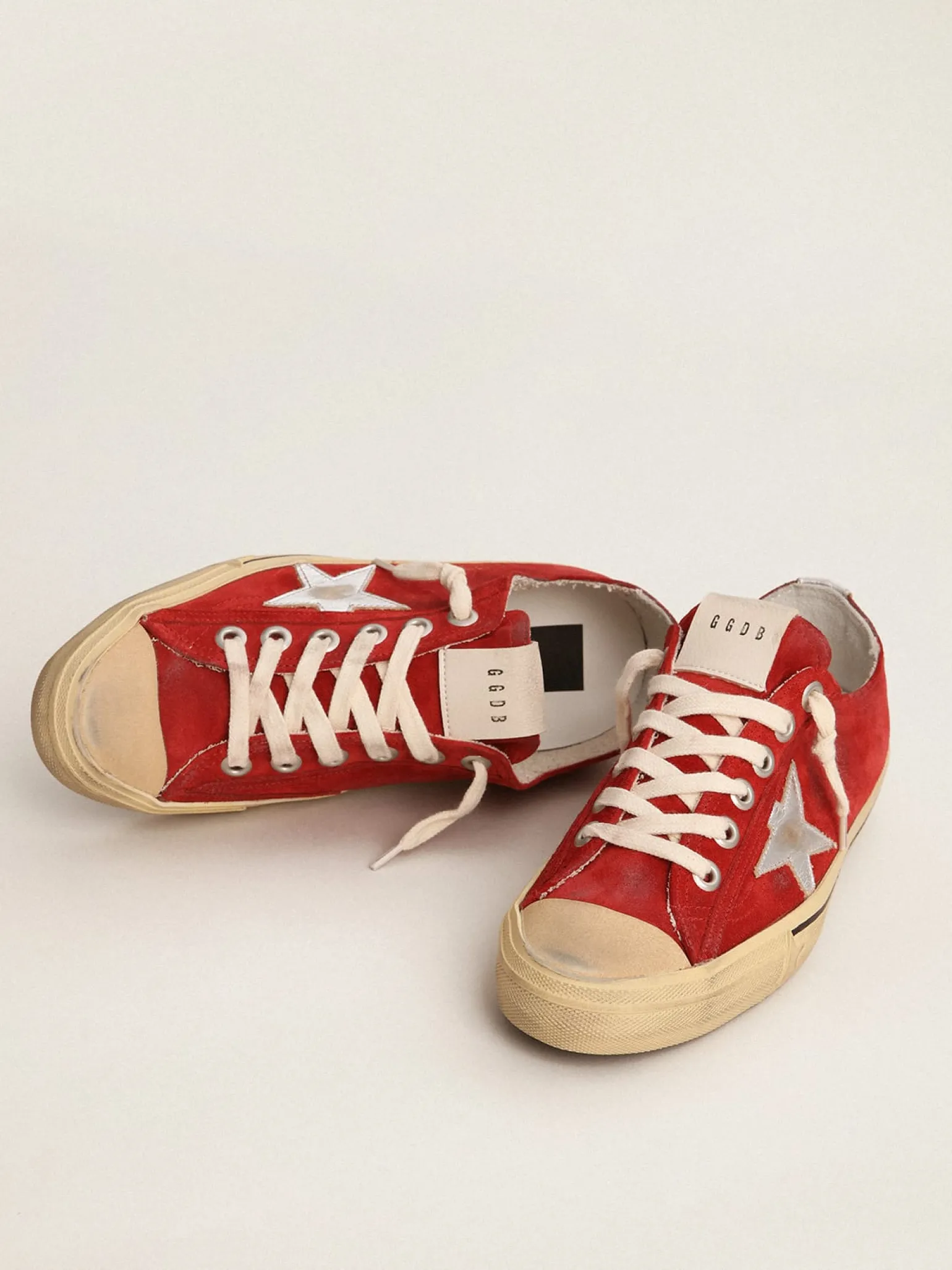 Cheap V-Star LTD feminino de suede vermelho escuro com estrela prateada MULHER V-Star