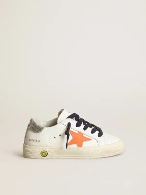 Sale Young May com estrela de couro laranja fluorescente e talão perfurado Meninas (4-10 anos) | Meninos (4-10 anos)
