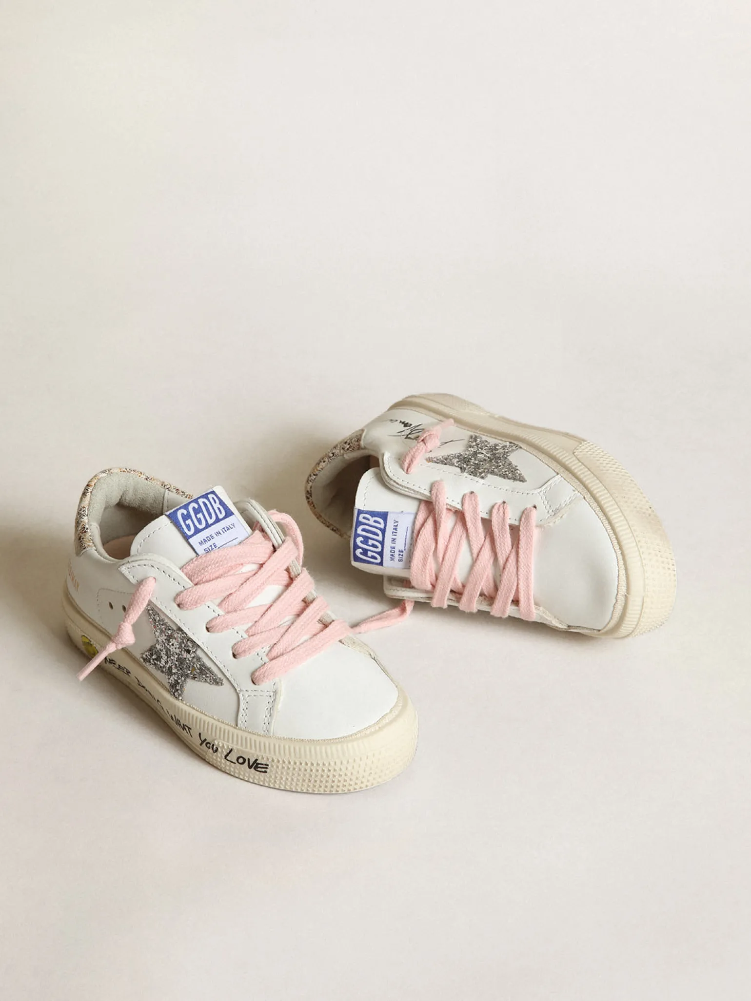 Store Young May com estrela de glitter prateado e talão estampa de leopardo Meninas (4-10 anos)