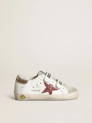 Cheap Young Old School com estrela de glitter rosa e talão cor platina Meninas (4-10 anos)