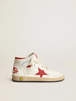 Outlet Young Sky-Star de napa branca com estrela e talão vermelhos Meninas (4-10 anos) | Meninos (4-10 anos)